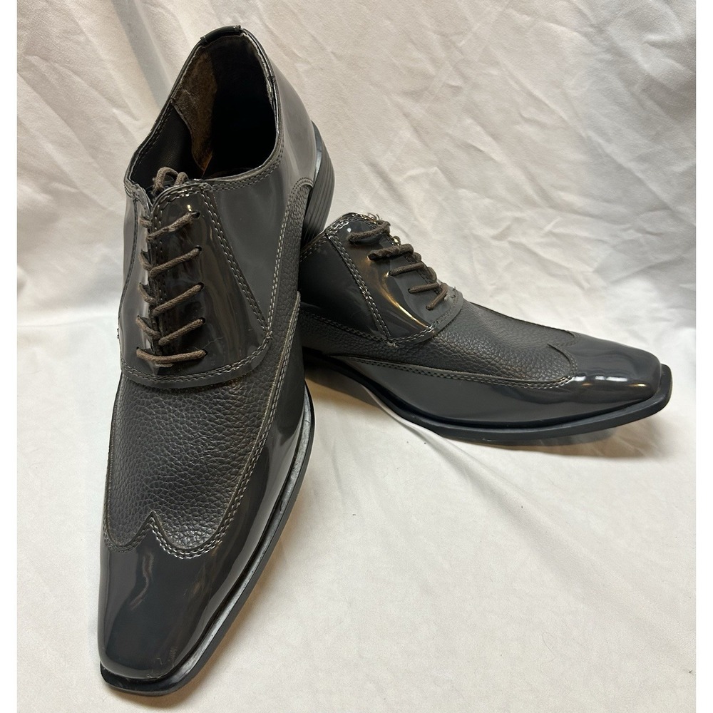 Jean Yves Manhattan Dress Shoes Tuxedo Wedding Prom Event Wingtip Sz 13 W Grey
